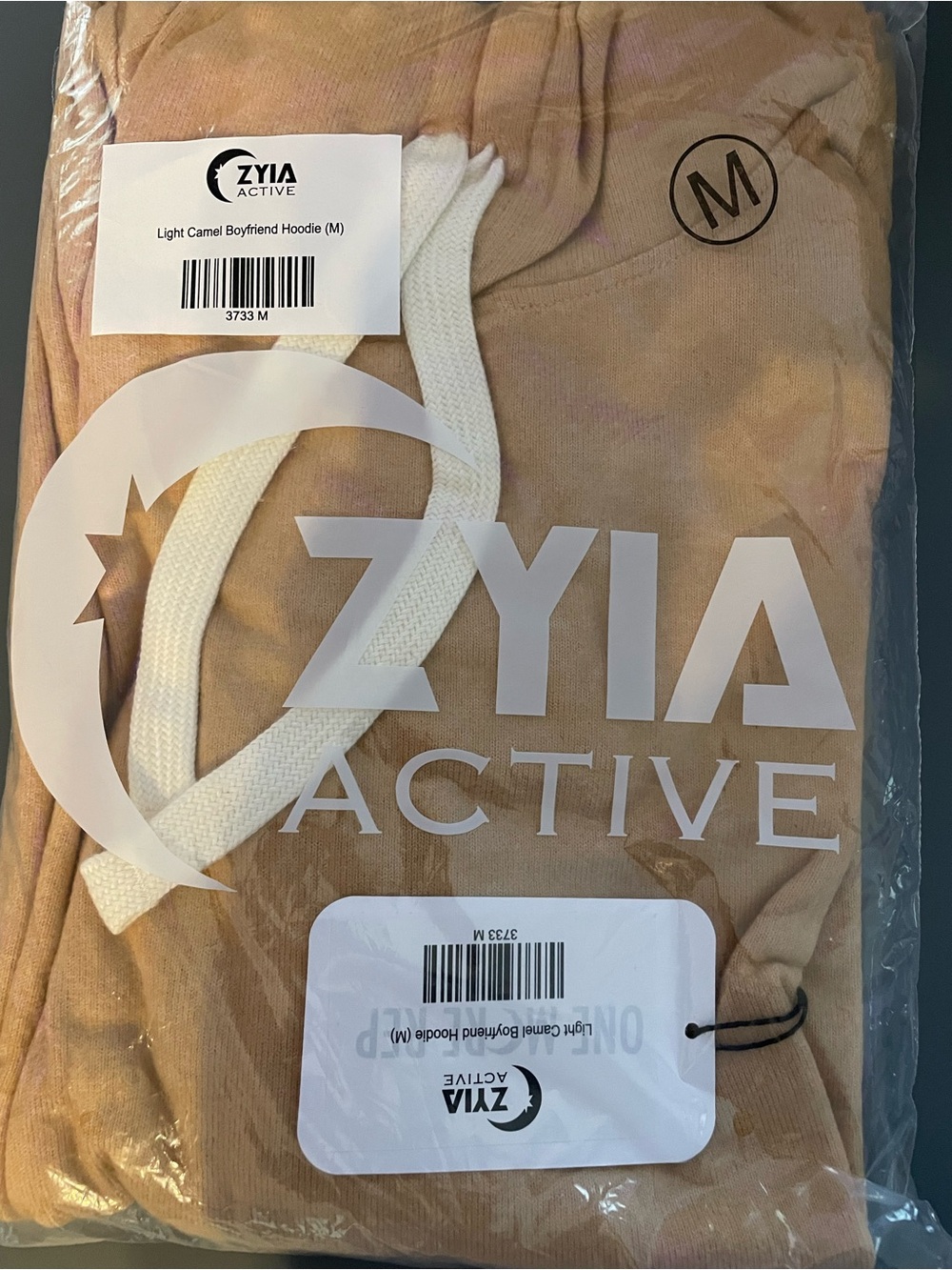 ZYIA Active Light Camel Boyfriend Hoodie - Women's Sweatshirt